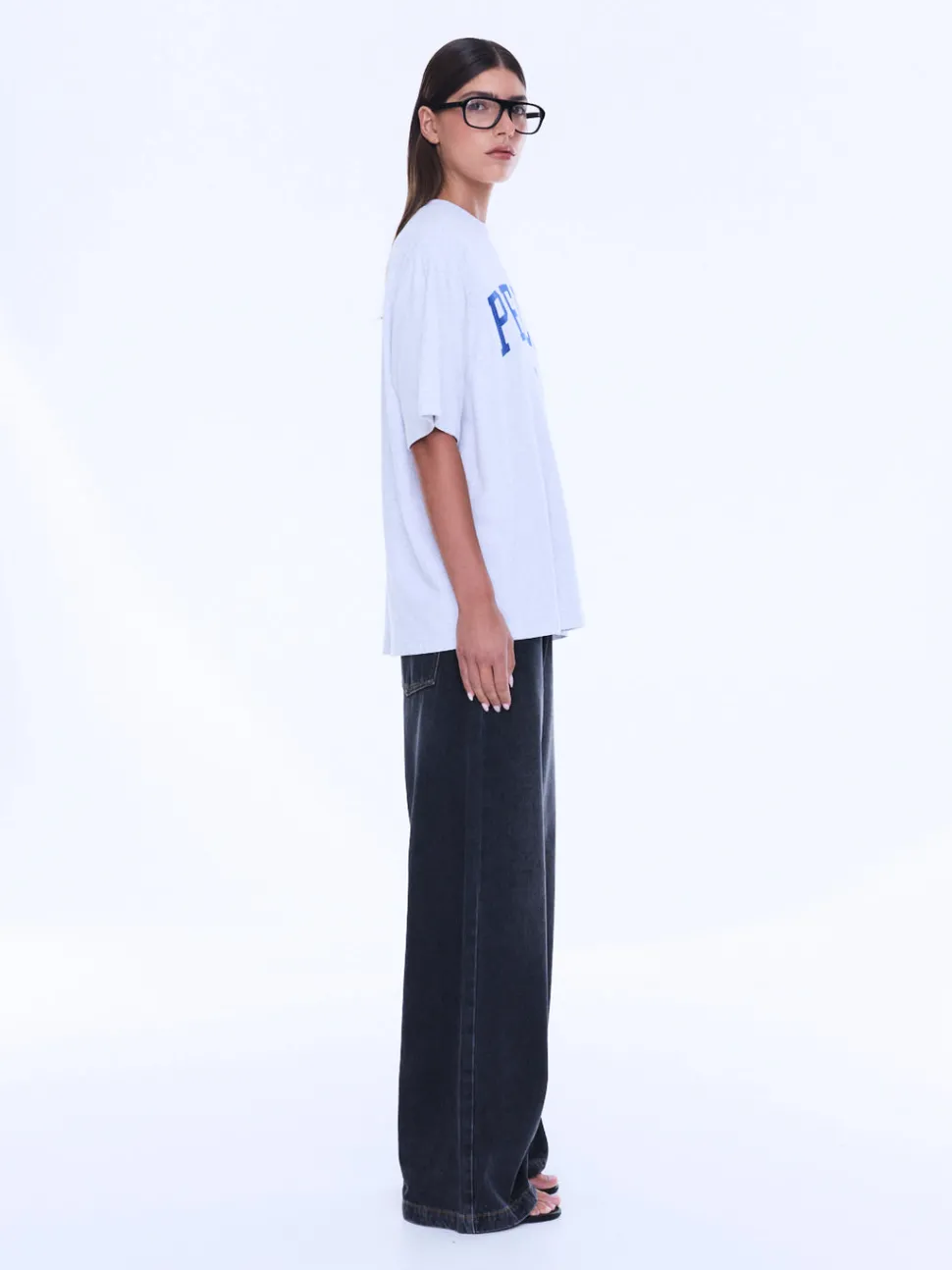 Ena Pelly Sophia Relaxed Tee - White Marle/Pelly Studios
