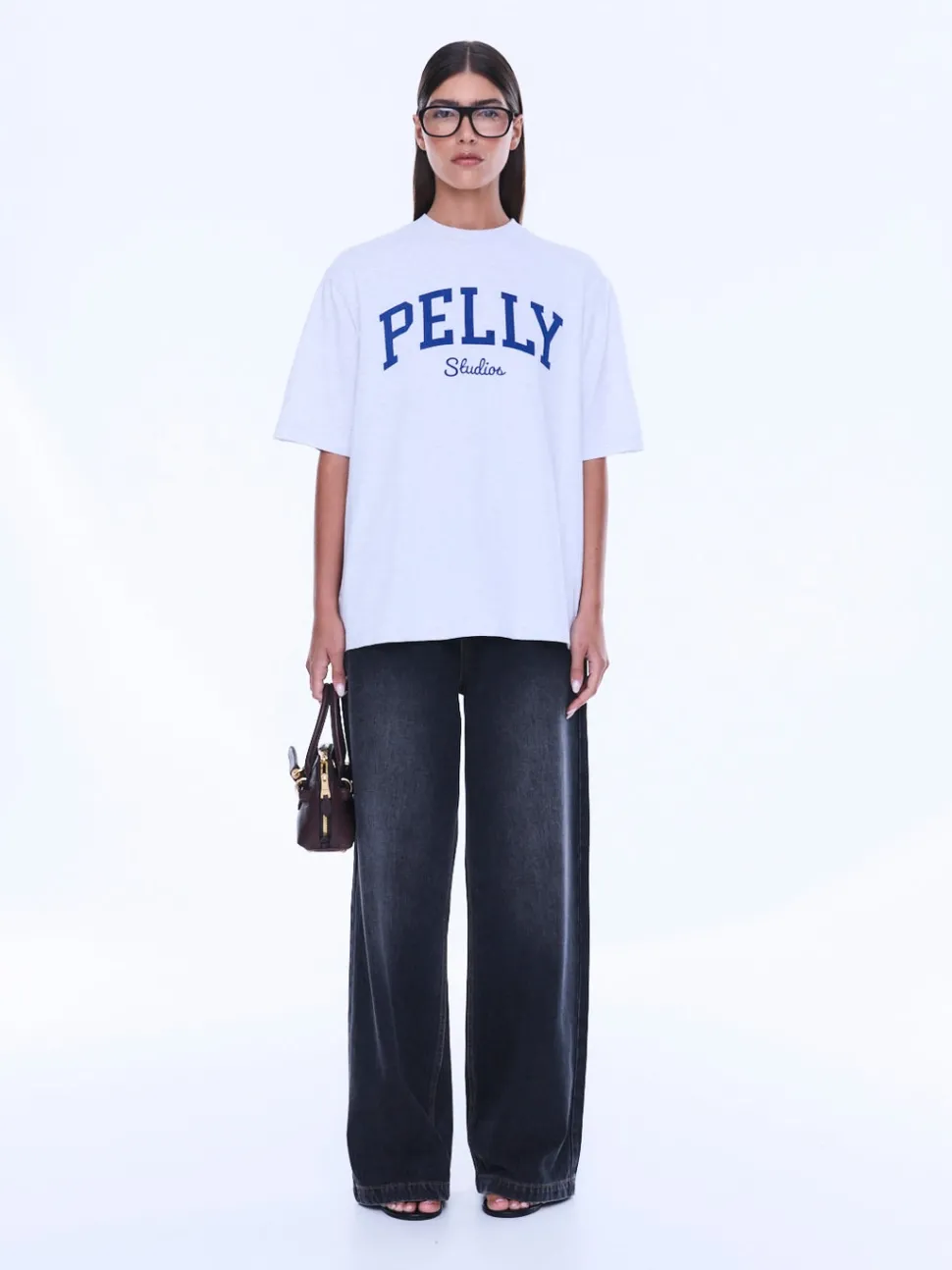 Ena Pelly Sophia Relaxed Tee - White Marle/Pelly Studios