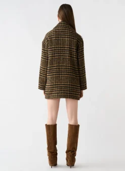 Esmaee Chronicle Check Coat - Khaki Check