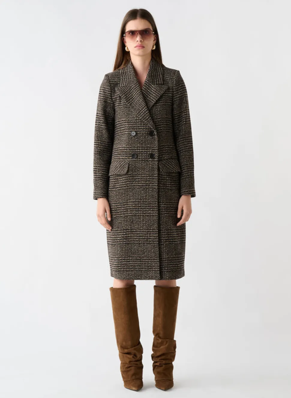 Esmaee Roam Tweed Coat - Mocha Tweed