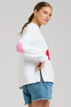 Est 1971 Zipside Classic Cotton Sweatshirt - White Hearts
