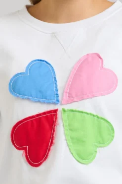 Est 1971 Zipside Classic Cotton Sweatshirt - White Hearts