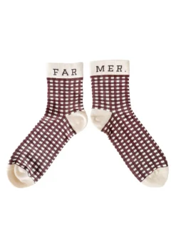 FAR MER Cocoa Check Socks