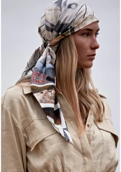FAR MER Silk Scarf Large - Farm Mornings