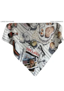 FAR MER Silk Scarf Large - Farm Mornings