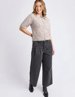 Foxwood Fernie Button Knit - Oat
