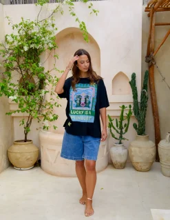 Foxwood Lucky Star Tee - Washed Black