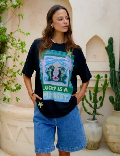 Foxwood Lucky Star Tee - Washed Black