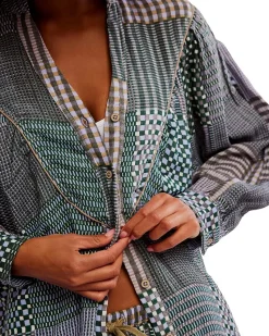 Free People Night After Night Shirt - Chambray Combo