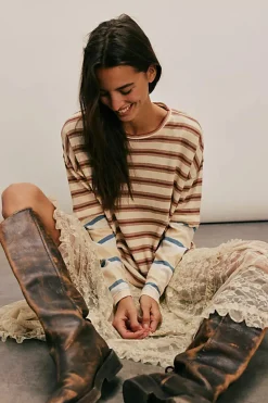 Free People Nina Stripe Long Sleeve - Neutral Combo