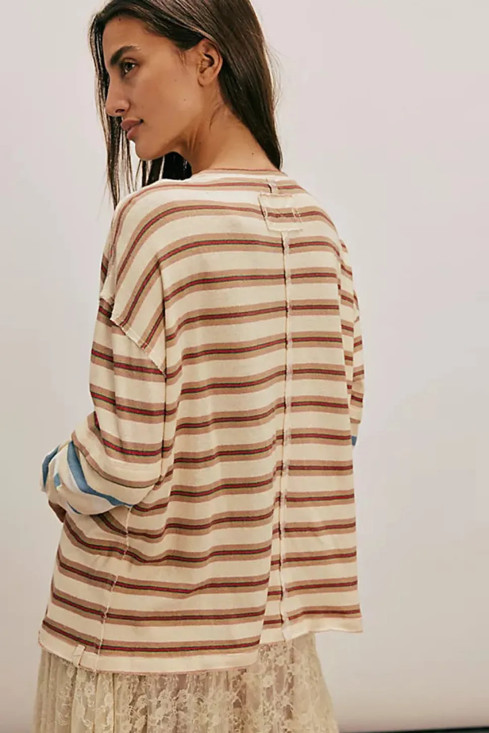 Free People Nina Stripe Long Sleeve - Neutral Combo