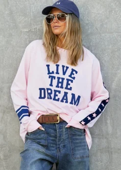 Hammill & Co Live The Dream Long Sleeve Tee - Pink
