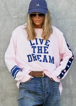 Hammill & Co Live The Dream Long Sleeve Tee - Pink