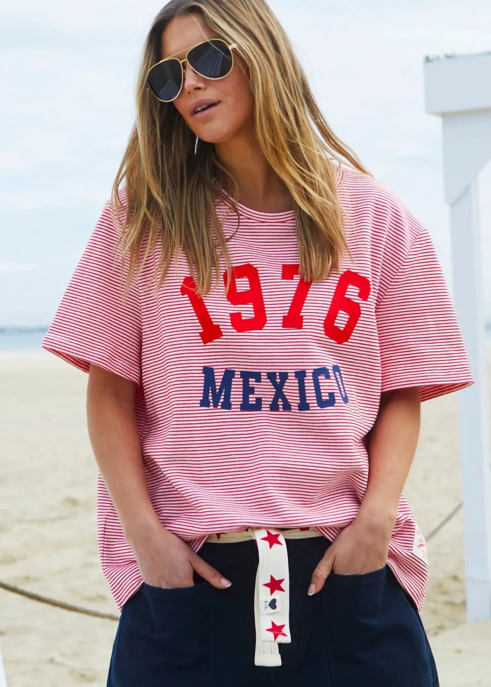 Hammill & Co Retro Stripe Tee - Red/White