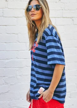 Hammill & Co Stripe Retro Tee - Navy
