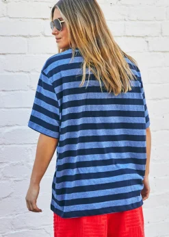 Hammill & Co Stripe Retro Tee - Navy