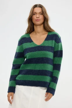 Holiday Chiara Stripe Knit - Green Multi Stripe