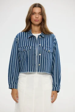 Holiday Nori Denim Jacket - Blue W White Denim