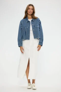Holiday Nori Denim Jacket - Blue W White Denim
