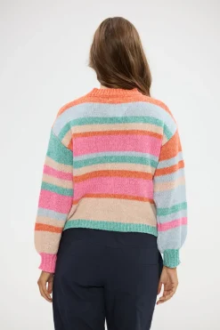 Holiday Tarn Knit - Pink Multi Stripe