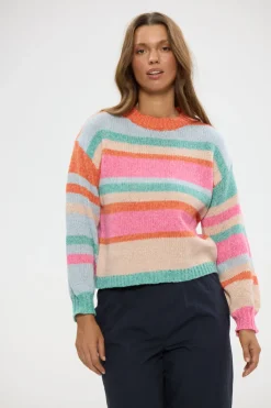 Holiday Tarn Knit - Pink Multi Stripe