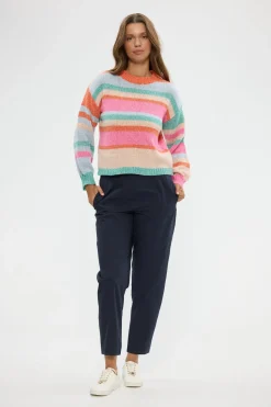 Holiday Tarn Knit - Pink Multi Stripe