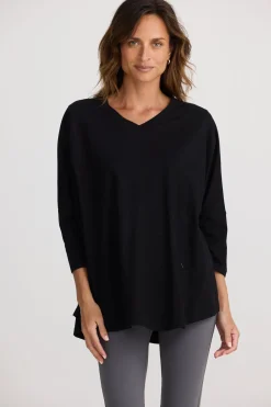 Home Love Unwind Top - Black