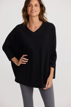 Home Love Unwind Top - Black
