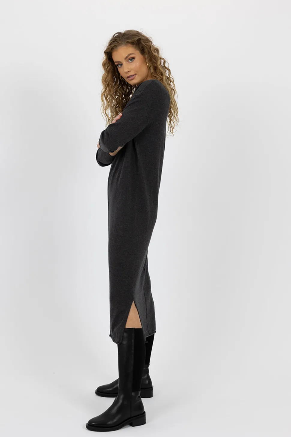 Humidity Elena Dress - Charcoal