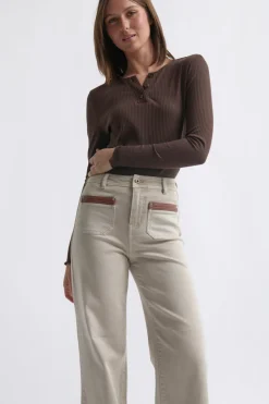 Kireina Harper Jean Leather Pocket - Sand