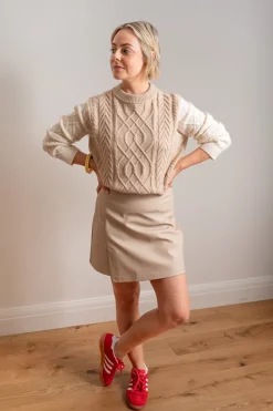 Maxted Merino Autumn Pullover - Pale Oat/Ivory