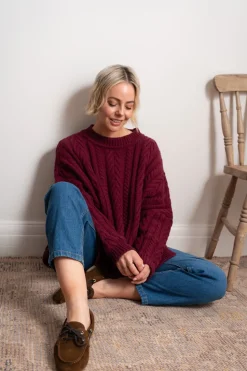 Maxted Soft Touch Cable Pullover - Plum