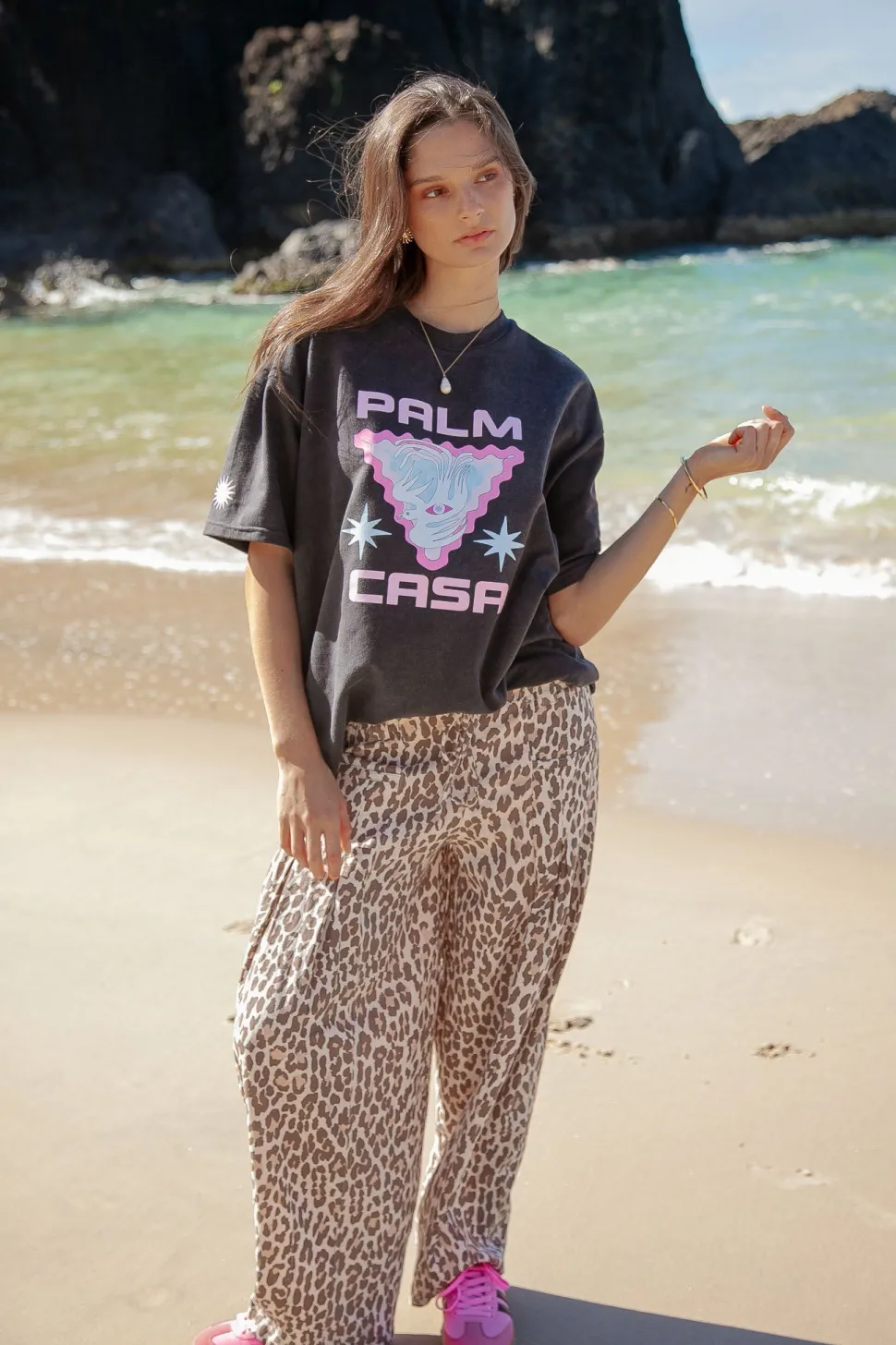 Palm Collective Barrel Pants - Leopard