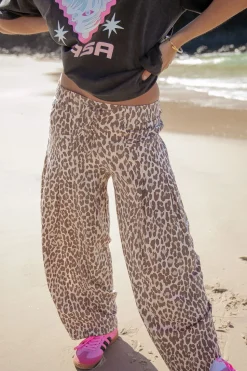Palm Collective Barrel Pants - Leopard