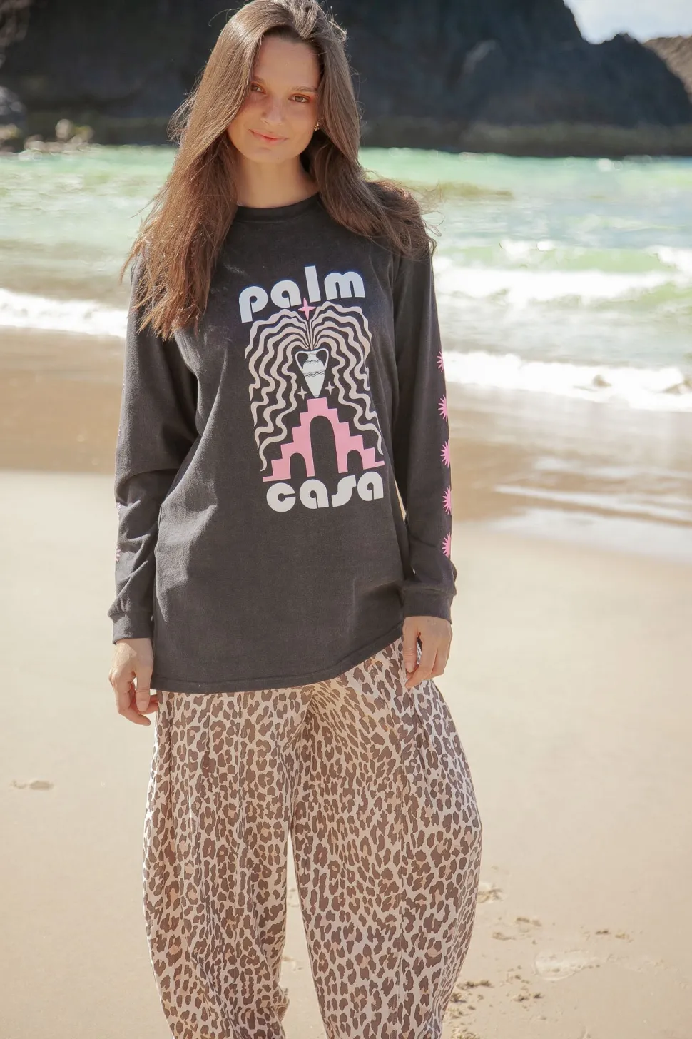 Palm Collective Barrel Pants - Leopard