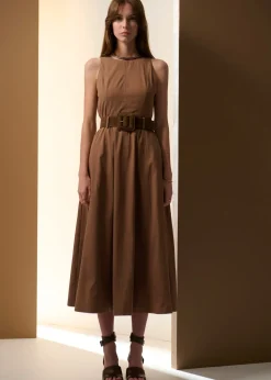 POL Odette Dress Belted - Chocolate