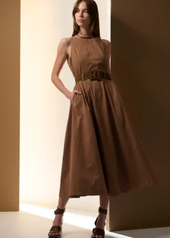 POL Odette Dress Belted - Chocolate