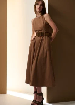 POL Odette Dress Belted - Chocolate
