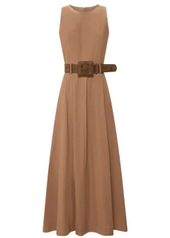 POL Odette Dress Belted - Chocolate