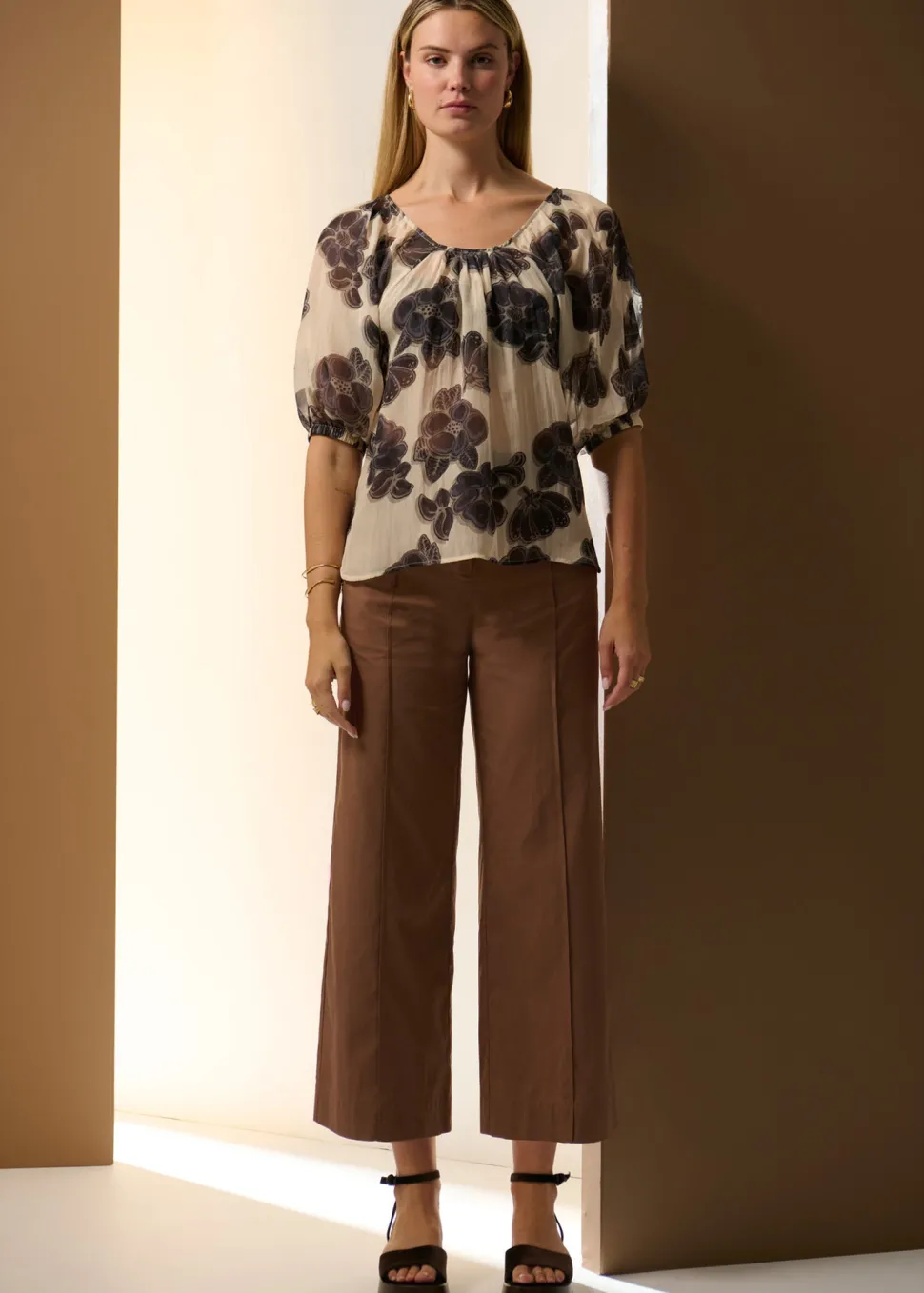 POL Odette Pant Belted - Chocolate