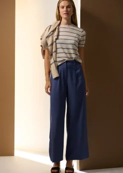 POL Sable Tee Stripe - Pebble/Blue