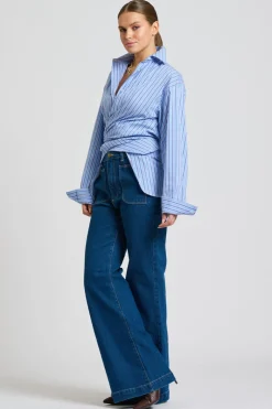 Shirty Boyfriend Shirt - Blue Stripe