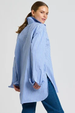 Shirty Boyfriend Shirt - Blue Stripe