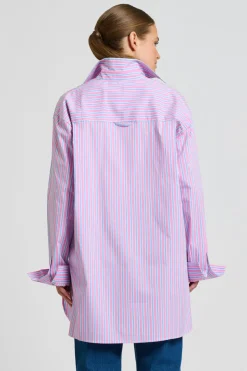 Shirty Boyfriend Shirt - Pink & Blue Stripe