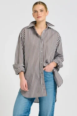 Shirty The Boyfriend Shirt - Chocolate Stripe