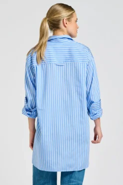 Shirty The Boyfriend Shirt - Mid Blue Stripe