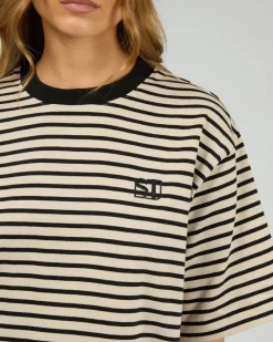 Silent Theory Foundation Stripe Tee - Black