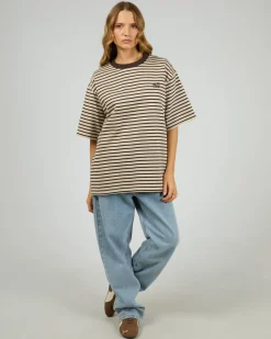 Silent Theory Foundation Stripe Tee - Chocolate