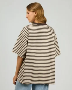 Silent Theory Foundation Stripe Tee - Chocolate