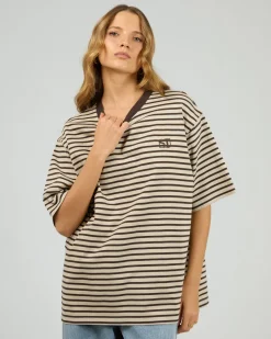Silent Theory Foundation Stripe Tee - Chocolate